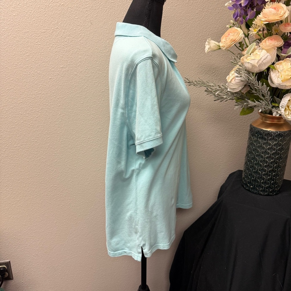 Croft & Barrow Aqua Blue Stretch Polo Shirt XL Short Sleeve Casual Golf Top - Picture 5 of 9